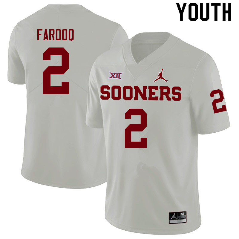 Youth #3 Jalil Farooq Oklahoma Sooners College Football Jerseys Sale-White